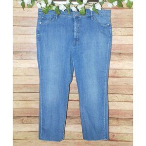 Lauren Ralph Lauren Jeans Size 20W Regal Straight Crop Stretch Denim Raw Hem